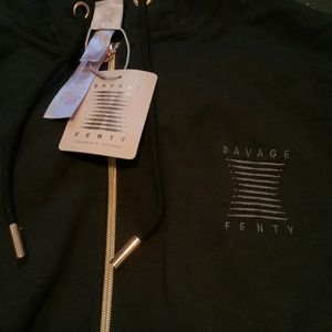 Savage XS (0-2) Fenty Forever Savage Hooded Onesie in Black
